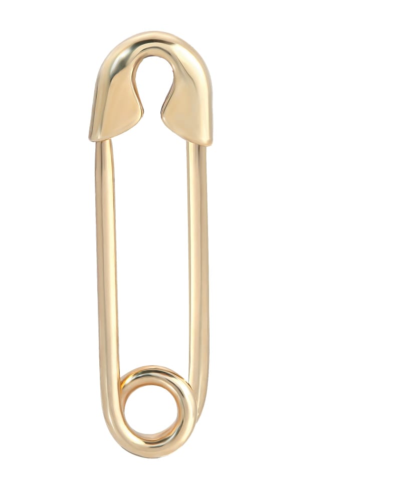 Front of a size one-size-fits-all 14K Gold Safety Pin Earring Gold in Gold by Eklexic. | dia_product_style_image_id:282966
